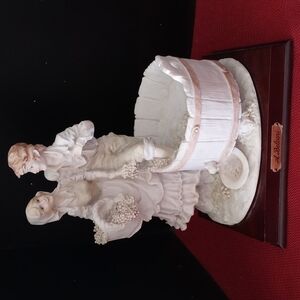 A. Belcari figurine lovely couple mashing grapes  grape vineyard collection